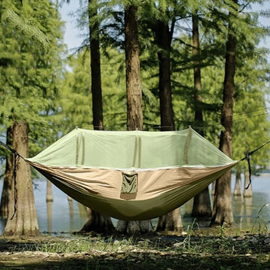 Hamac et tente de camping léger et portable, auvent de pluie, moustiquaire imperméable - HamacNylon210