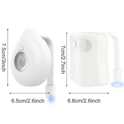 Waterproof LED lamp with PIR motion sensor, backlighting for toilet bowl, 8 colors - ToiletLight™