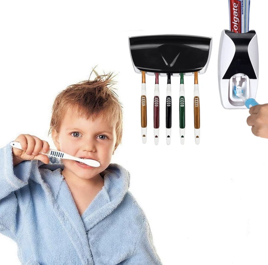 Toothpaste distributor and toothbrush holder - ToothpasteDistributor™