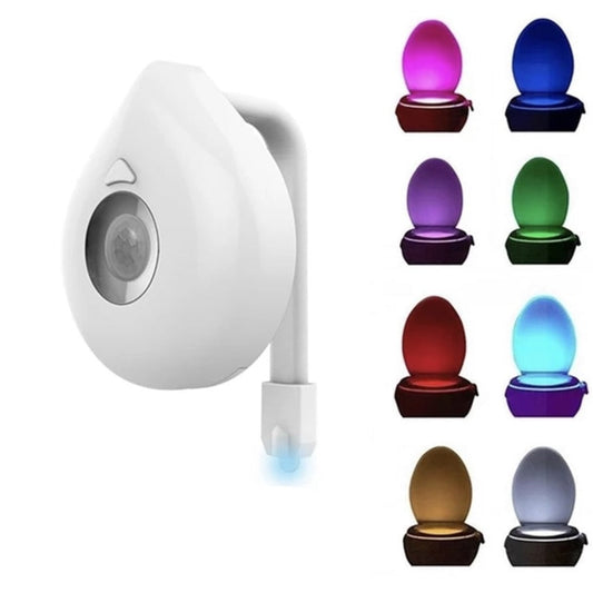 Waterproof LED lamp with PIR motion sensor, backlighting for toilet bowl, 8 colors - ToiletLight™
