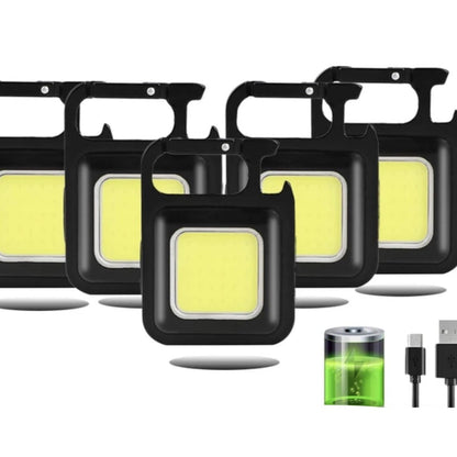 Mini porte-clés LED multifonction Portable USB Rechargeable lampe de poche avec tire-bouchon pour plein air Camping pêche escalade - CorkscrewLamp™