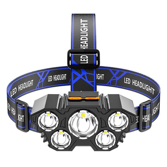 Portable 5-LED headlamp, USB rechargeable, built-in battery - HeadLamp™