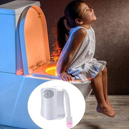 Waterproof LED lamp with PIR motion sensor, backlighting for toilet bowl, 8 colors - ToiletLight™