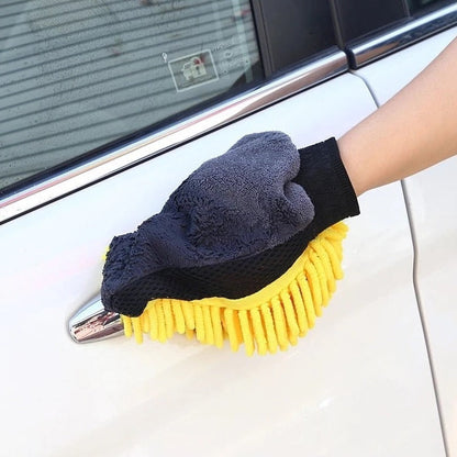 Microfiber chenille car wash gloves, wax brush, double-sided car care glove - CarWash™