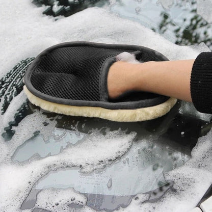 Thick wool car wash gloves - UltraGlow™