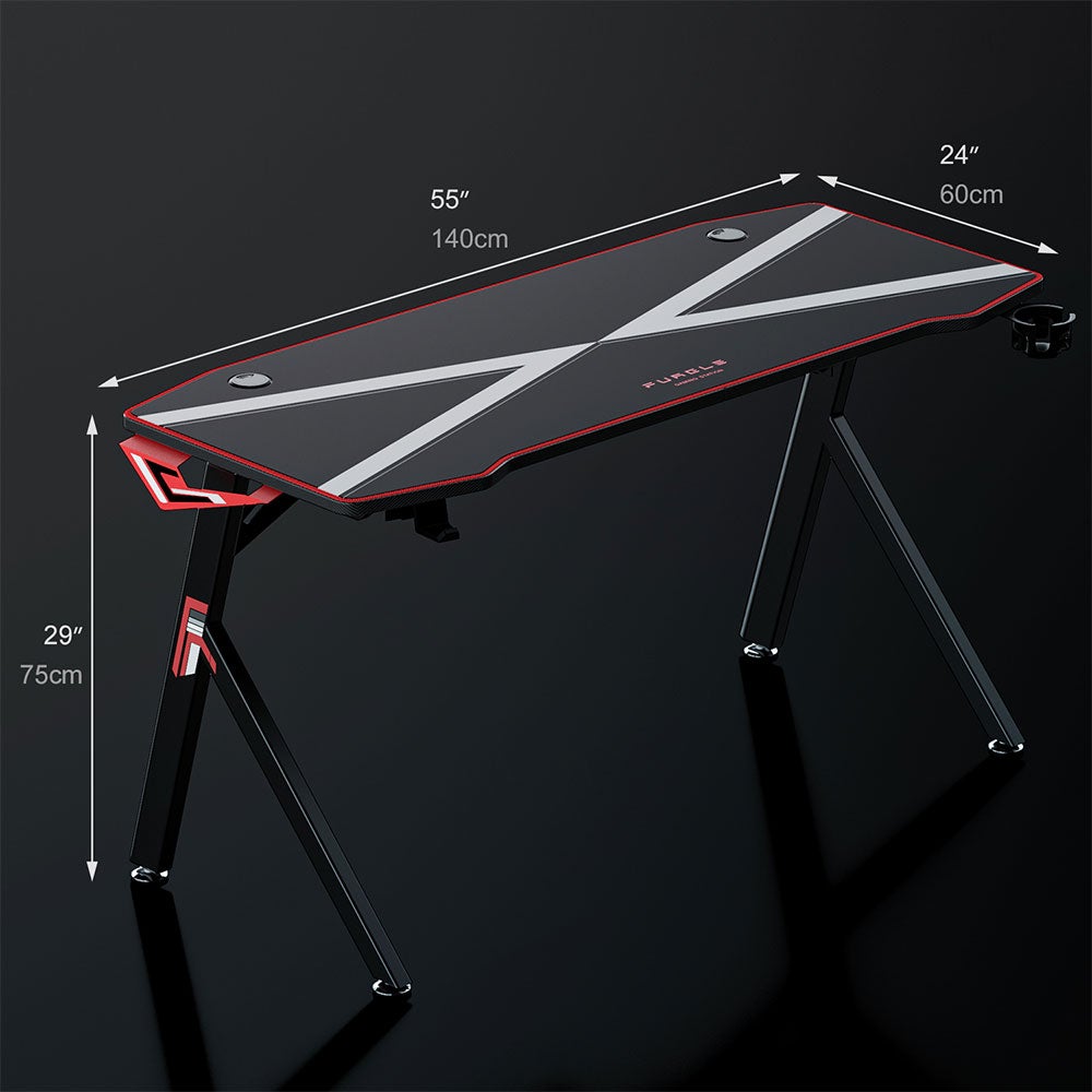 Table de Gaming en Métal effet Carbone avec crochet - Karbon™