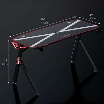 Table de Gaming en Métal effet Carbone avec crochet - Karbon™