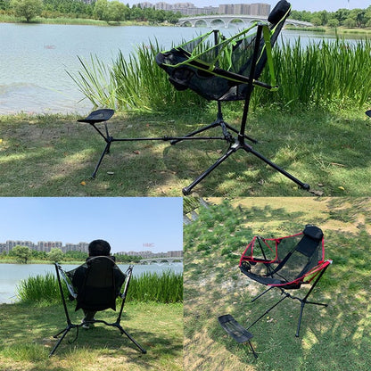 Outdoor Folding Rocking Chair with Adjustable Footrest Recliner for Camping Fishing Beach - RockingChair™