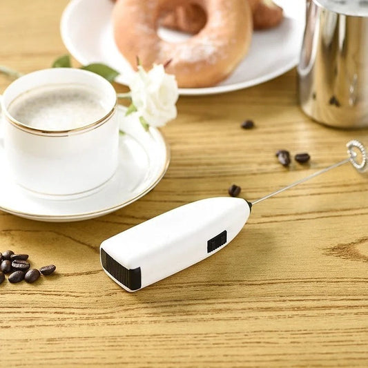Mini portable electric egg beater in stainless steel, coffee, milk, tea mixer - MousseurÉlectrique™