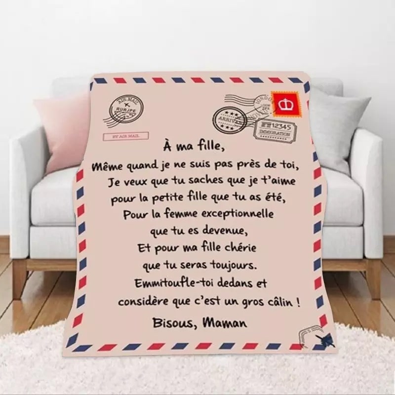Couverture polaire réversible cadeau personnalisé  - LoveCustomGift™
