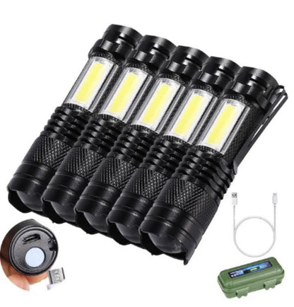 XP-G Q5 Portable Rechargeable Flashlight, Torch, Lantern, 3 Lighting Modes, Camping Lamp - LightCamp™
