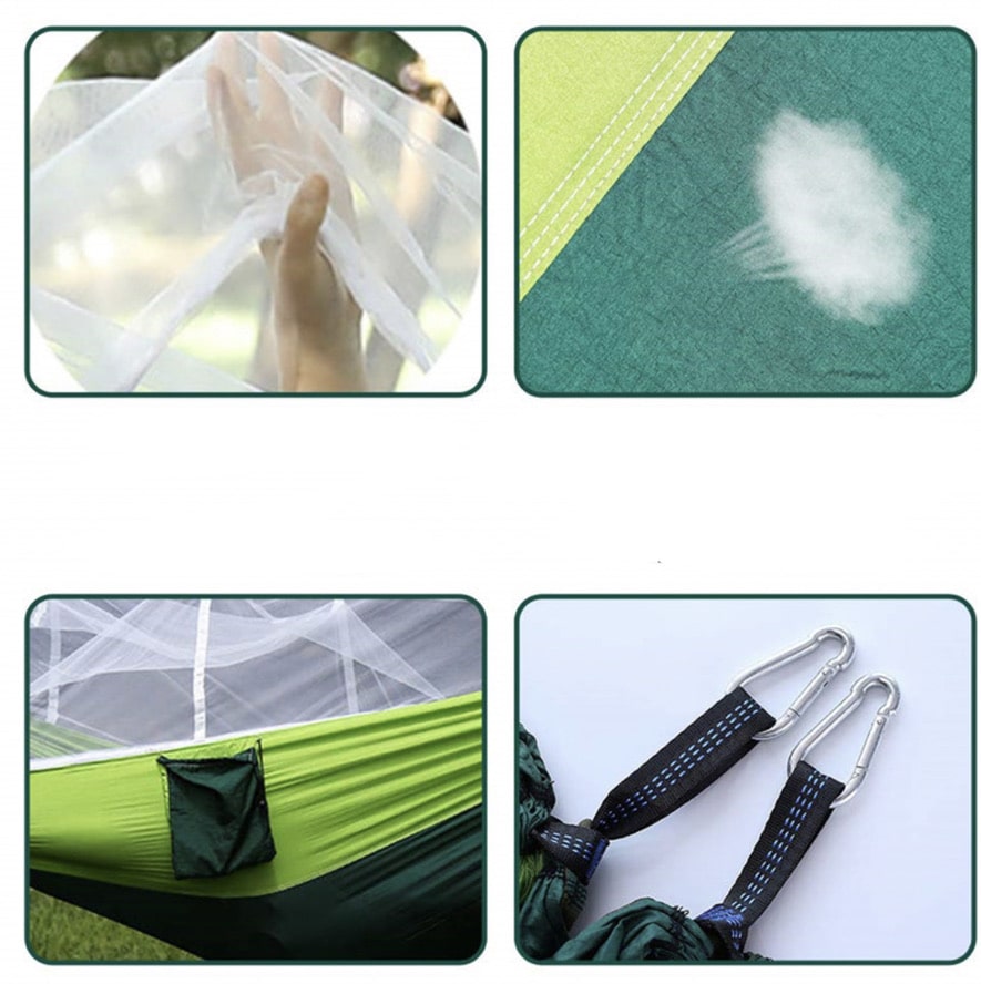 Hamac et tente de camping léger et portable, auvent de pluie, moustiquaire imperméable - HamacNylon210