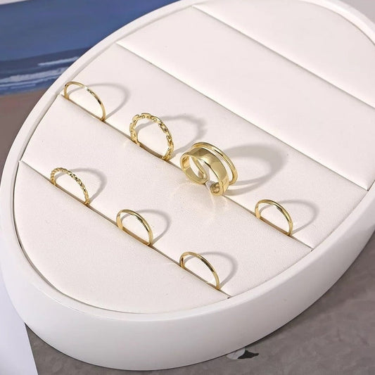 Seven piece set of women's alloy rings - RingSet™