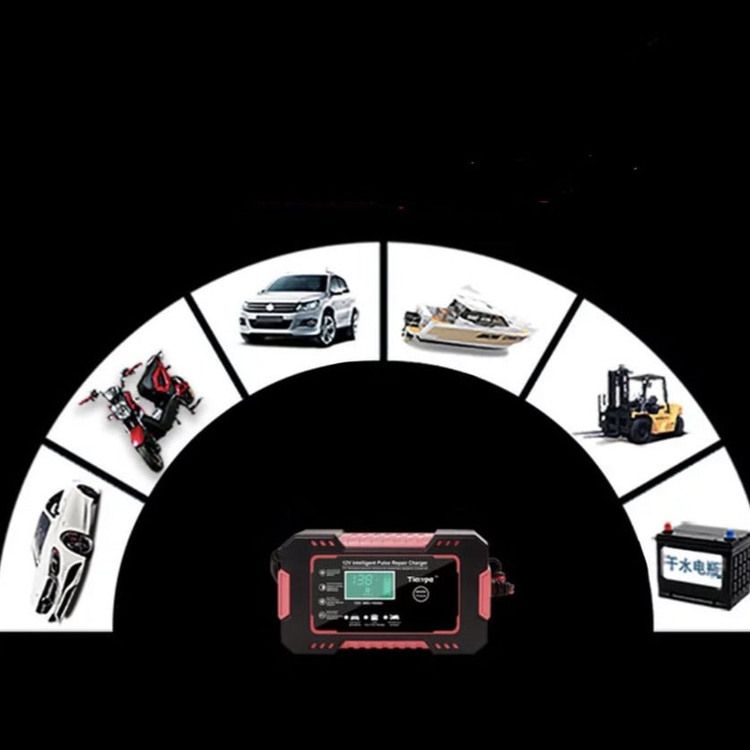 Automotive, motorcycle, boat battery charger with LCD display - BoostBattery™