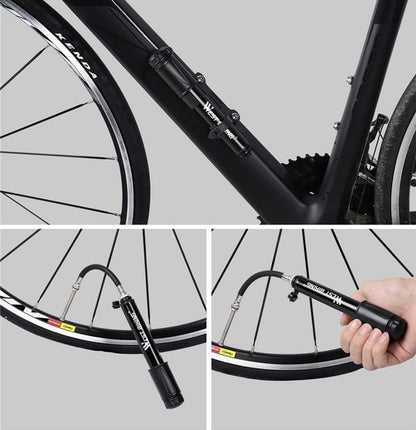 Aluminum alloy mini bicycle pump, manual air pump for bicycles, tire inflator - CycloneAir™