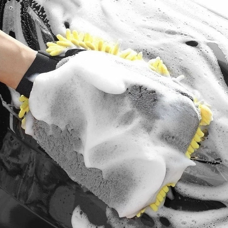 Microfiber chenille car wash gloves, wax brush, double-sided car care glove - CarWash™