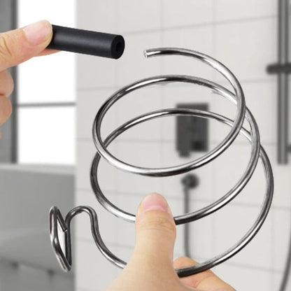 Stainless steel hair dryer rack, adhesive backing - Spiral™