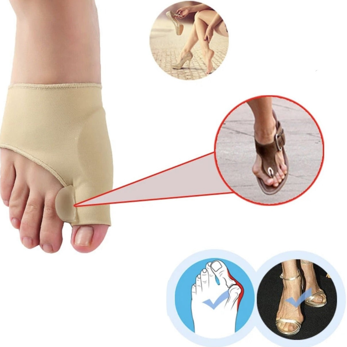 Hallux Valgus toe separator bunion corrector, toe straightener, foot pain relief, orthopedic pedicure tools 1 pair - FootComfort™