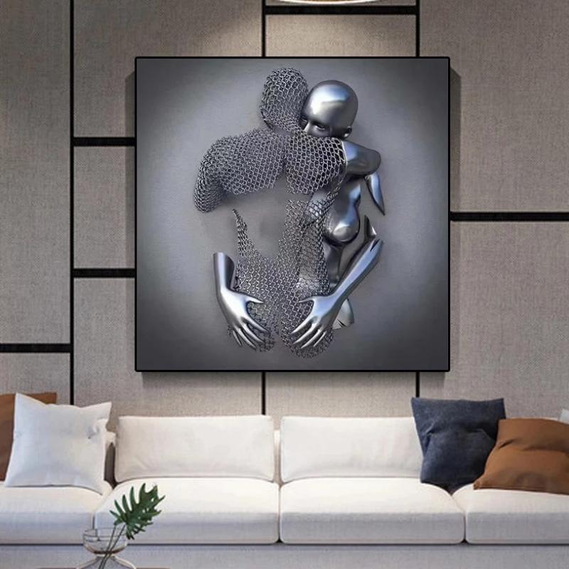 PEINTURE MURALE D'ART DE COEUR D'AMOUR - Le Grenier Parisien