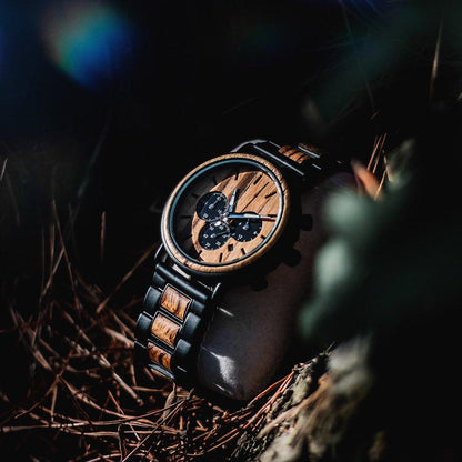 Montre mécanisme en bois noble - Robuste Aucaria - Le Grenier Parisien