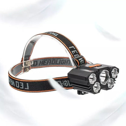 Lampe frontale Portable à 5 led rechargeable par USB, batterie intégrée - HeadLamp™