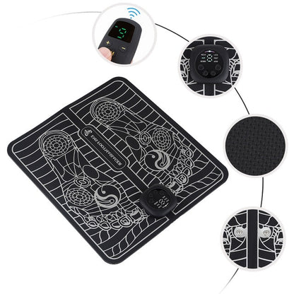 Tapis de pieds EMS avec contrôleur, stimulation électrique des muscles, massage des pieds, relaxation des jambes, stimulation de la circulation sanguine, soulagement de la douleur - FeetMat™
