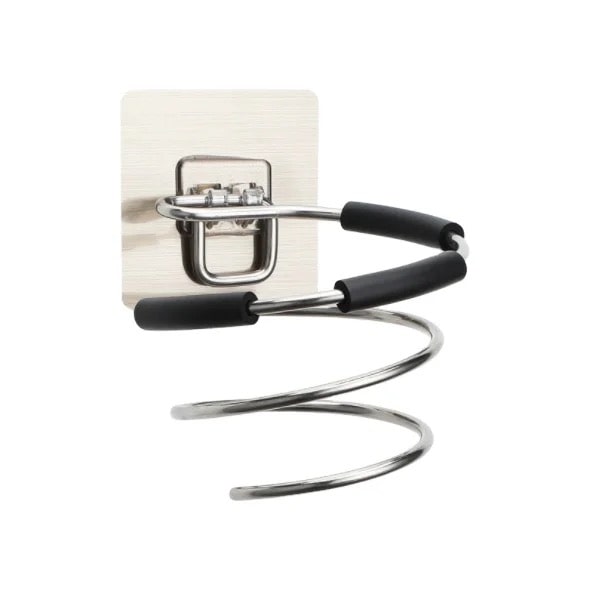 Stainless steel hair dryer rack, adhesive backing - Spiral™