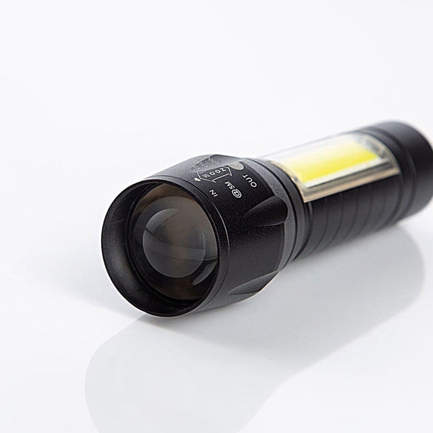 XP-G Q5 Portable Rechargeable Flashlight, Torch, Lantern, 3 Lighting Modes, Camping Lamp - LightCamp™