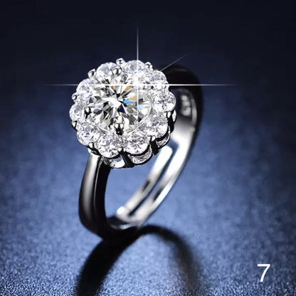 Bague ronde en zircone avec diamant et ouverture ajustable - WomanRing™