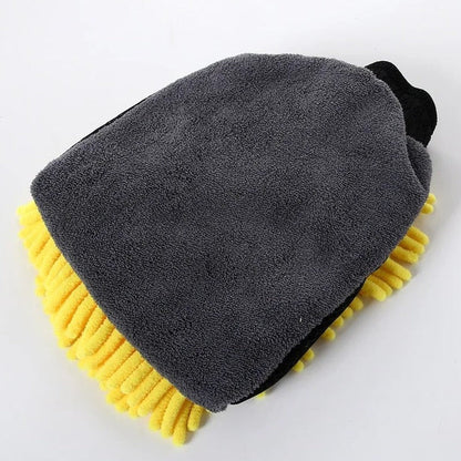 Microfiber chenille car wash gloves, wax brush, double-sided car care glove - CarWash™