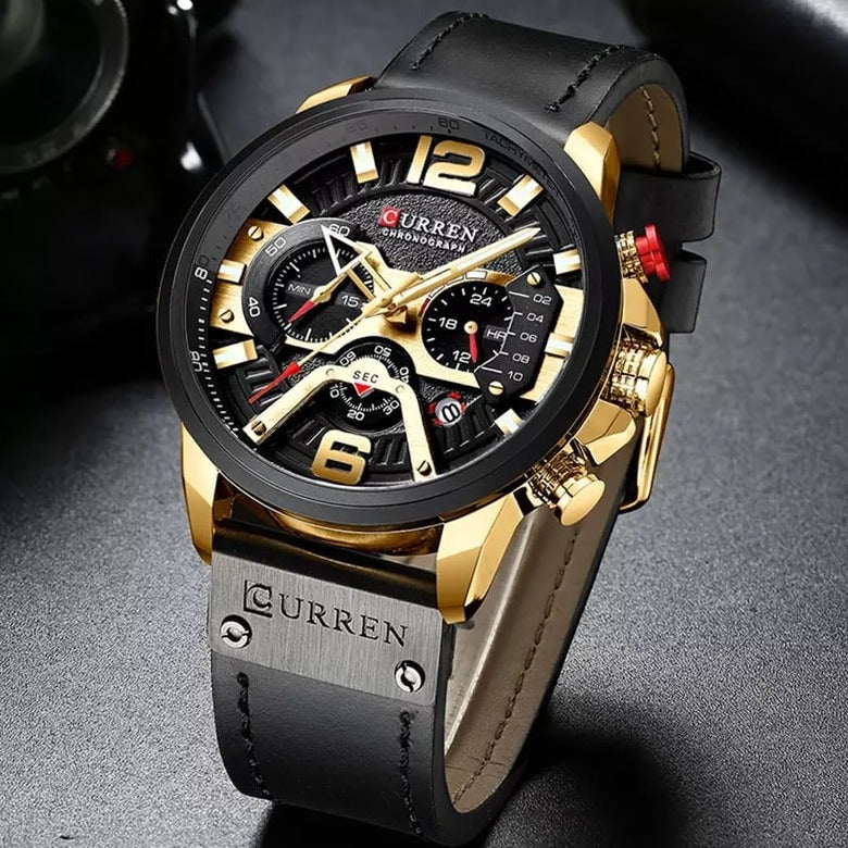 Montre-bracelet en Cuir pour Homme - LuxuryWatch™