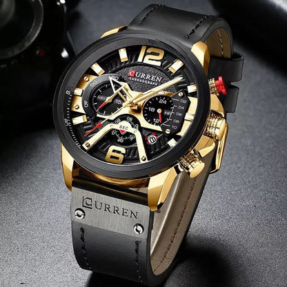 Montre-bracelet en Cuir pour Homme - LuxuryWatch™