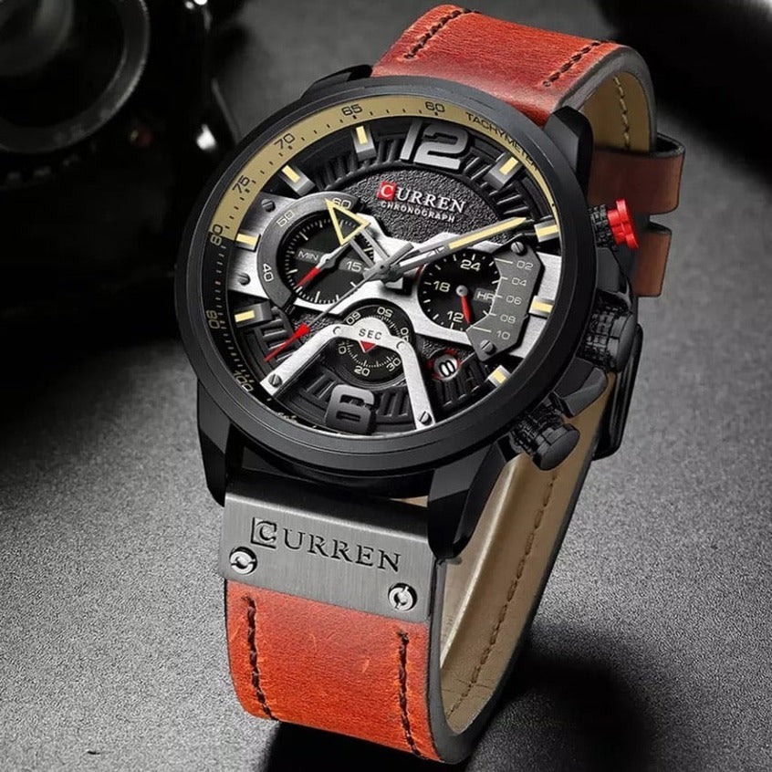 Montre-bracelet en Cuir pour Homme - LuxuryWatch™