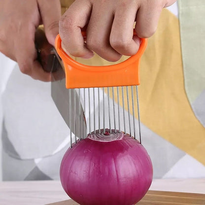 Coupe oignons, support de coupe à aiguille en acier inoxydable  - OnionCut™