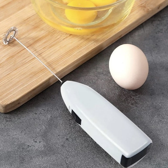 Mini portable electric egg beater in stainless steel, coffee, milk, tea mixer - MousseurÉlectrique™