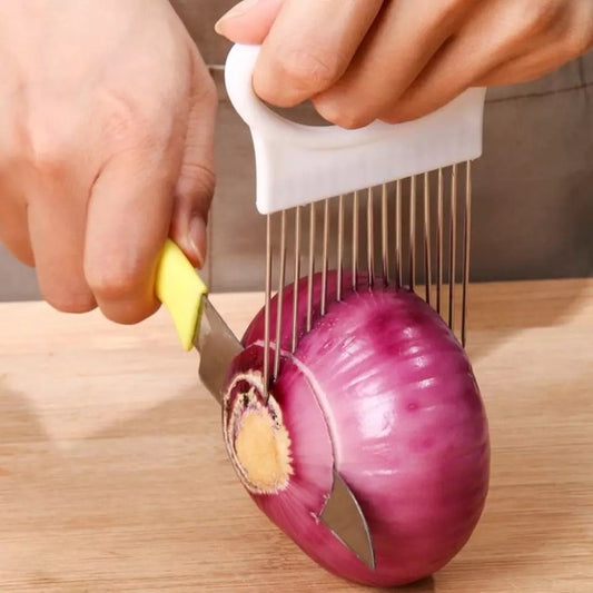 Coupe oignons, support de coupe à aiguille en acier inoxydable  - OnionCut™