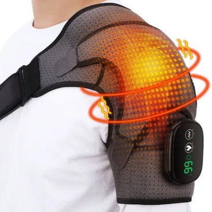 Coussin chauffant électrique pour Massage des épaules, ceinture de soutien à vibrations, soulagement de la douleur et de l'arthrite, attelle de physiothérapie thermique pour les épaules - Comfort™