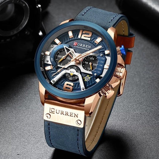 Montre-bracelet en Cuir pour Homme - LuxuryWatch™