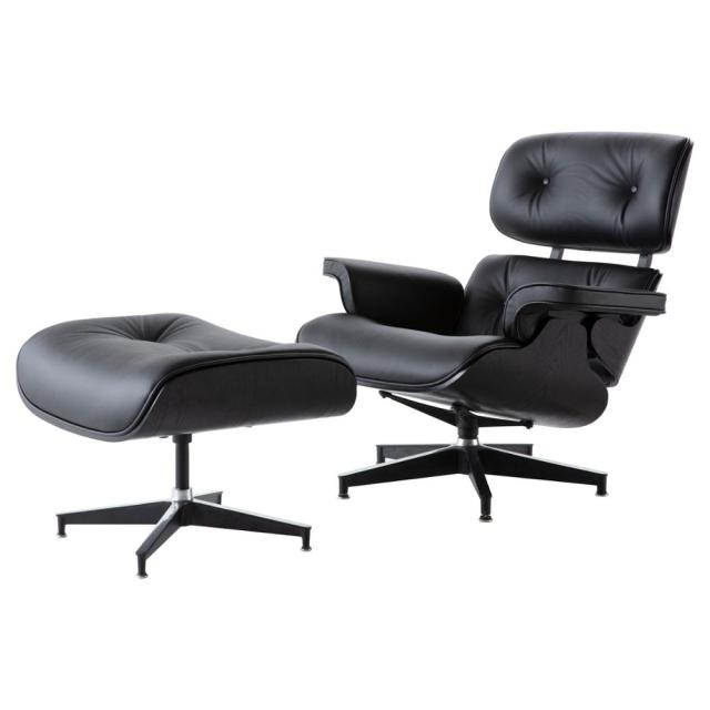 Fauteuil Long Ottoman Pivotant en Bois & Cuir - Woogle™