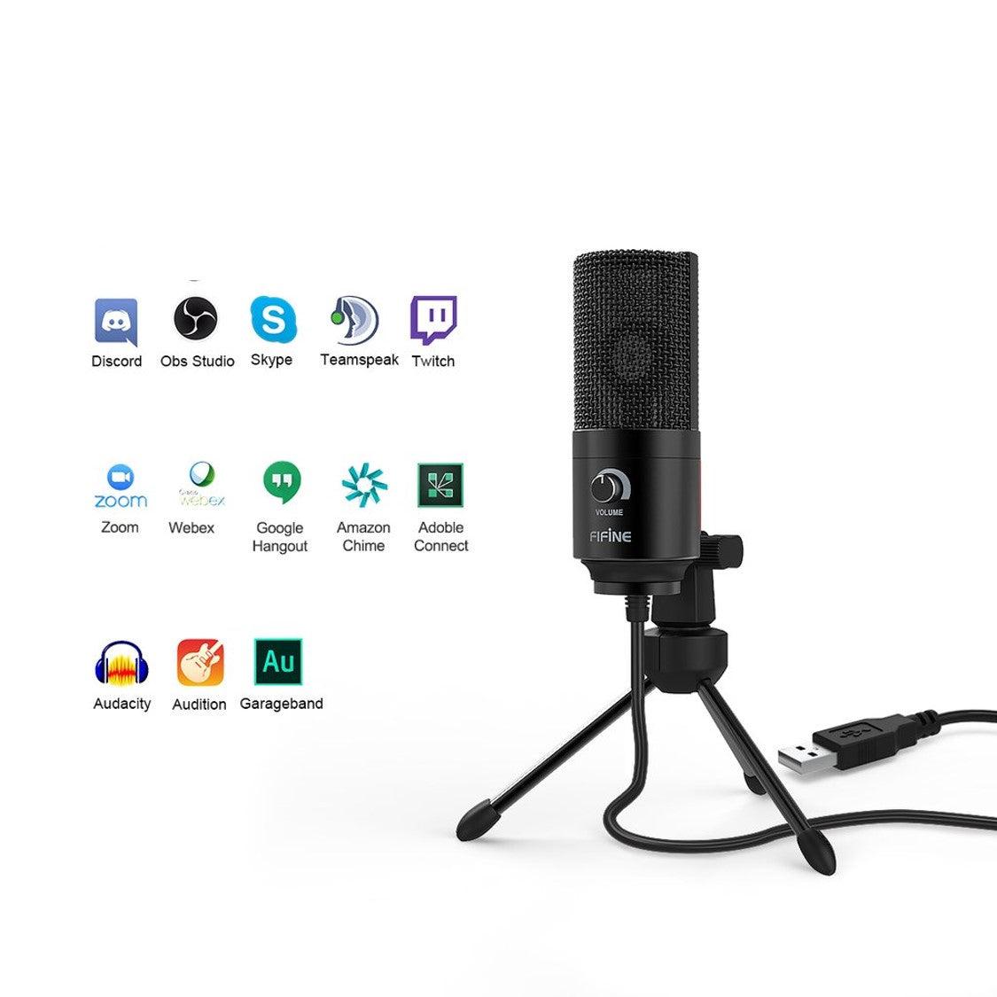 Microphone USB d'enregistrement à condensateur en métal - Fifine™ - Le Grenier Parisien