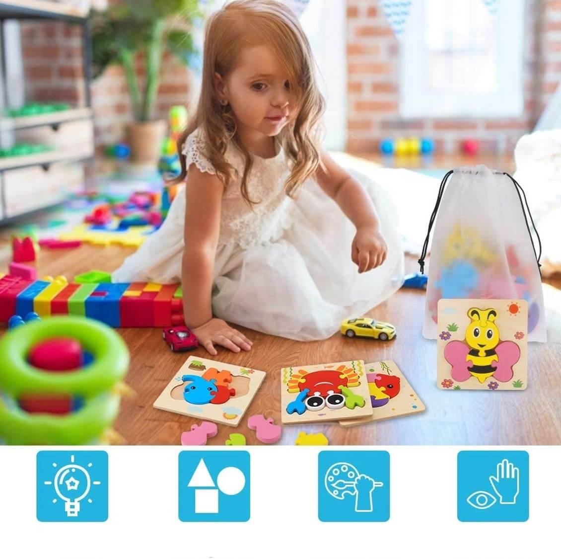Puzzle 3D en Bois pour Enfant - Babyzzle™ - Le Grenier Parisien