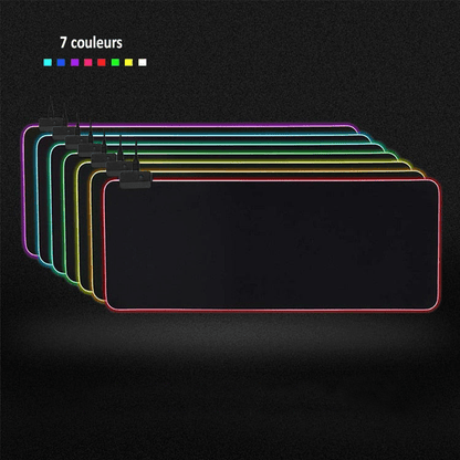 Grand tapis de souris RGB lumineux 7 couleurs LED - PerfectMove™