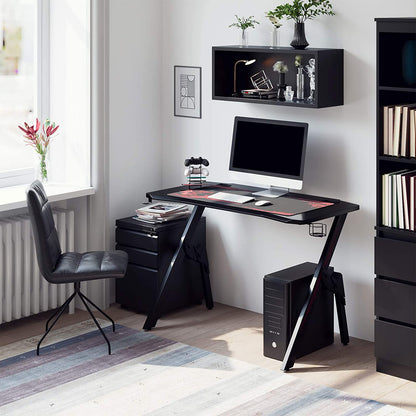 Table de Gaming ergonomique avec tapis, porte-gobelet & support casque - Homfa™
