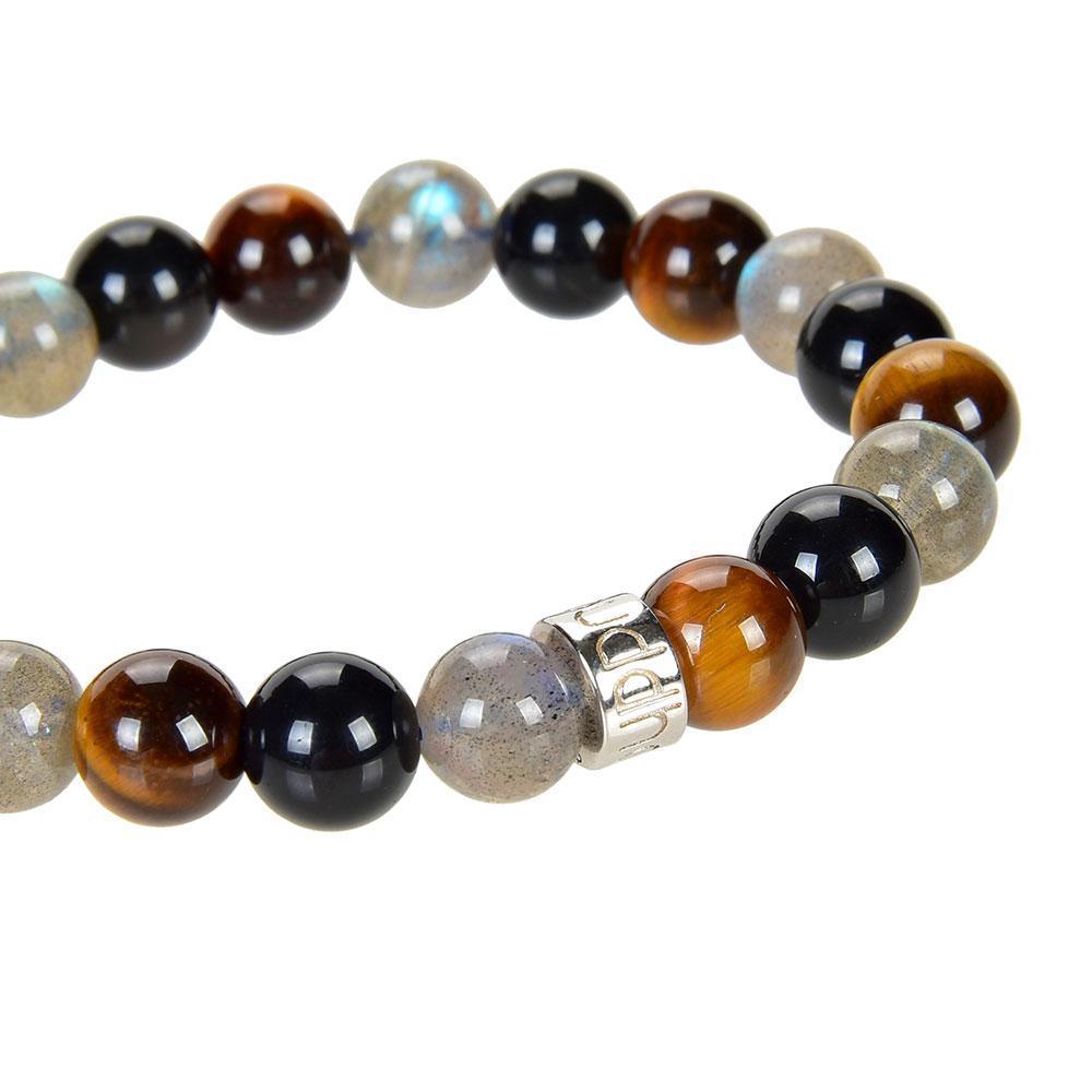 BRACELET DE « PROTECTION EXTRÊME » EN LABRADORITE, OBSIDIENNE NOIRE ET OEIL DE TIGRE - Le Grenier Parisien