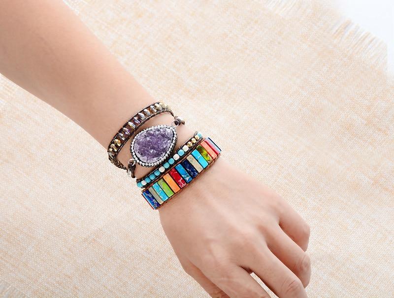 BRACELET « EQUILIBRE » DES 7 CHAKRAS EN JASPER - Le Grenier Parisien