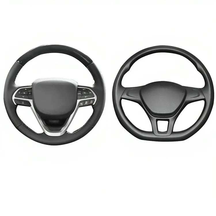Vue rapprochée de la couture quadrillée antidérapante sur la housse de volant CarStyle™