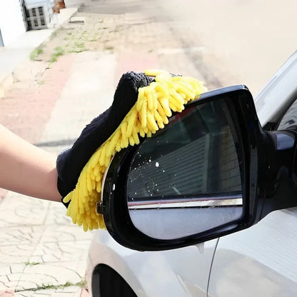 Gants chenille en microfibre pour lavage de voiture - Éliminer les taches