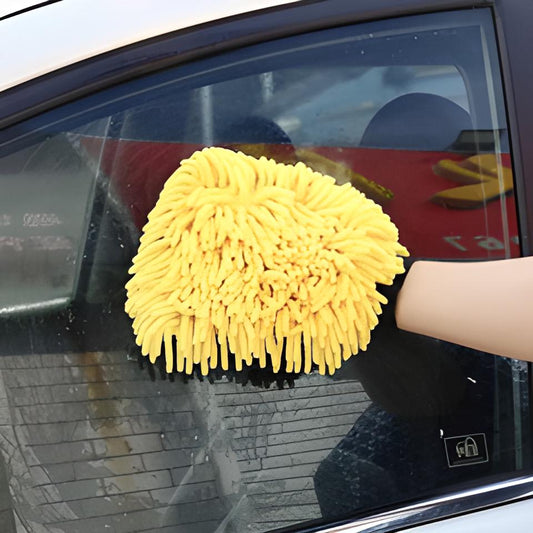 Gants chenille en microfibre pour lavage de voiture - Vue générale