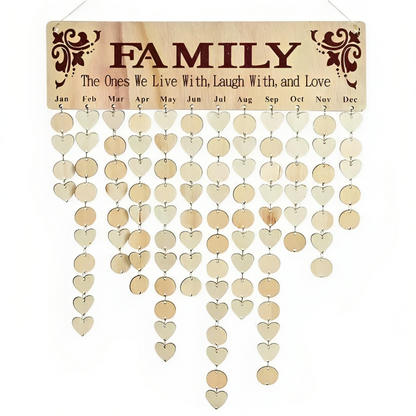 Plaque Calendrier d'Anniversaire Familove - Créez des souvenirs spéciaux avec ce produit personnalisable