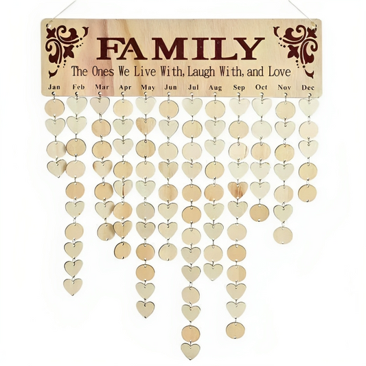 Plaque Calendrier d'Anniversaire Familove - Créez des souvenirs spéciaux avec ce produit personnalisable